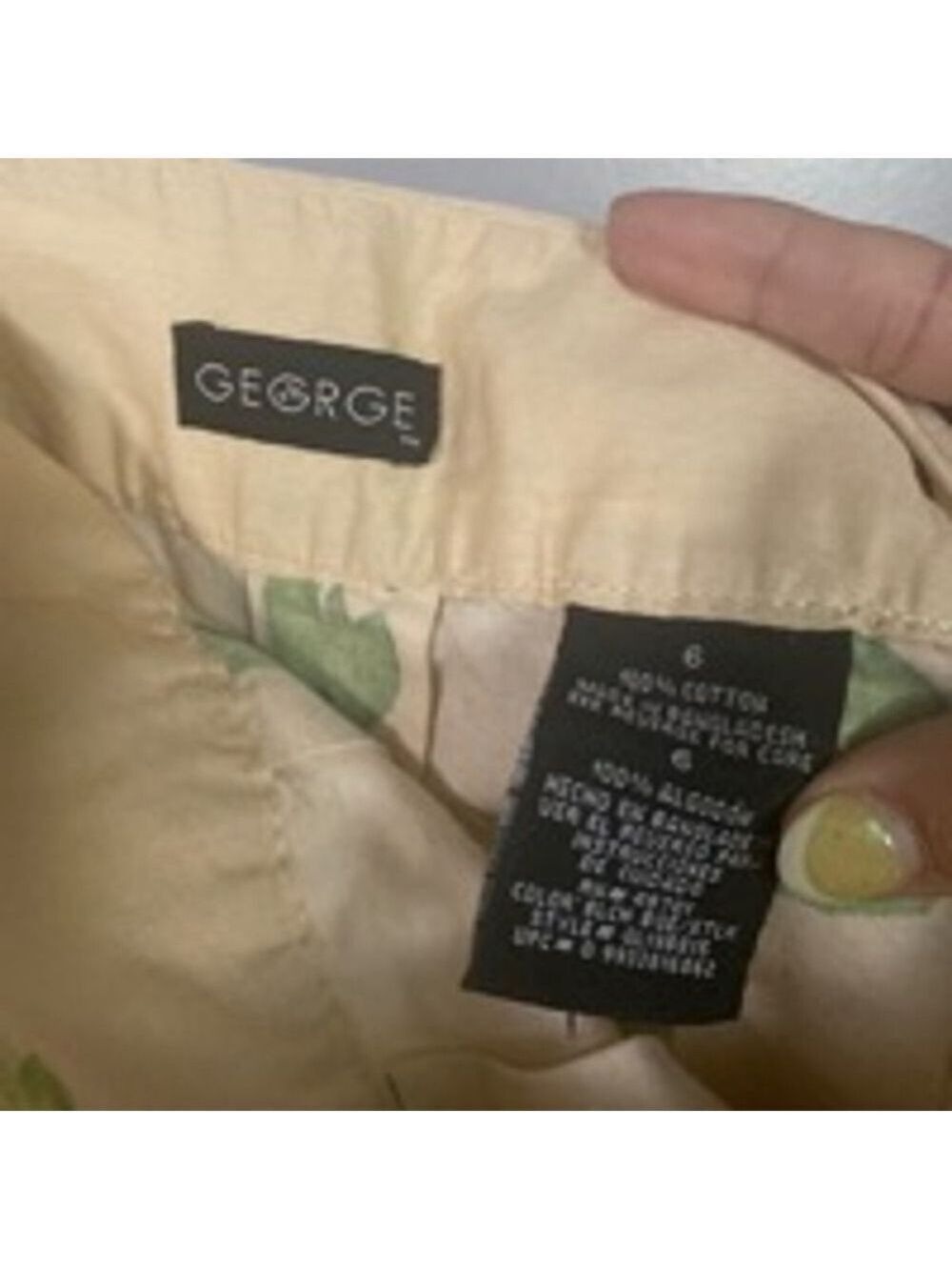 Women's George Beige Floral Skirt Size 6 - Picture 3 of 5
